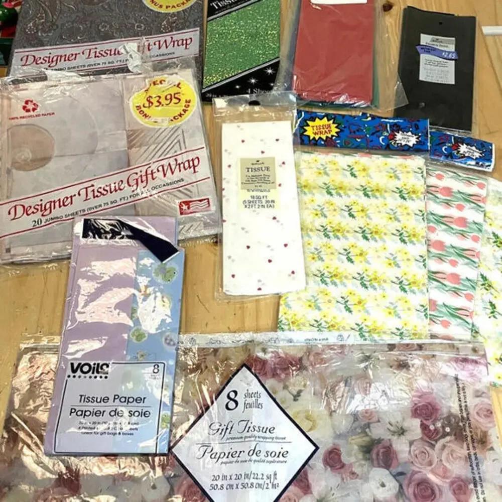 8 POUNDS Vintage Gift Wrap Wrapping Paper Curling Ribbon All‎ Occasions Huge Lot